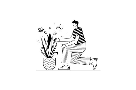 Download Florist Man Illustrations Concept - Florist Collection
