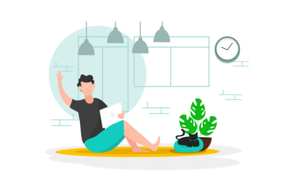 Download Illustration of Sitting Relaxed - Relaxed Collection