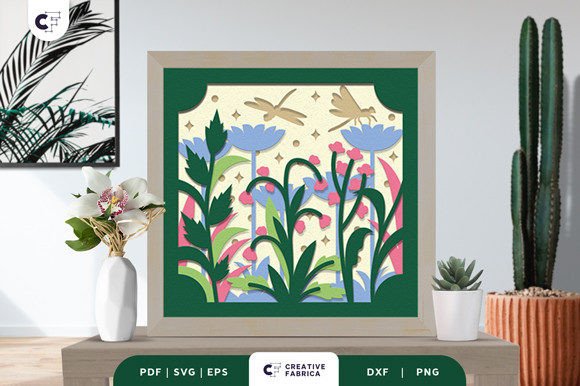 Download Meadow Scene 3D Shadow Box Paper Cut - Premium Resources