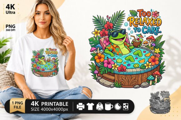 Download Too Relaxed Tropical Frog T-Shirt - Relaxed Collection