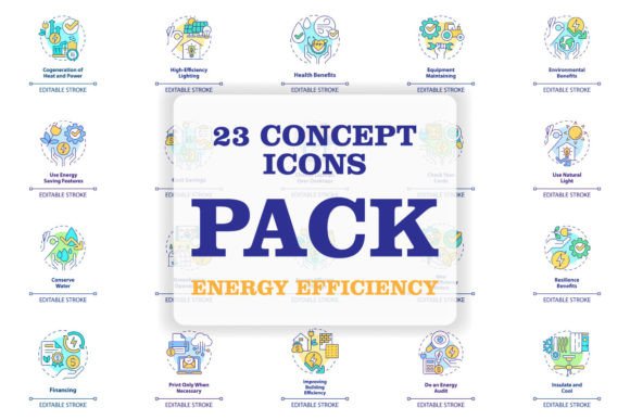 Download Energy Efficiency Svg Concept Icons Set - Premium Resources