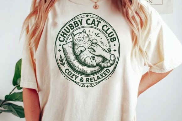 Download Chubby Cat Club Cozy Relaxed Art - Relaxed Collection