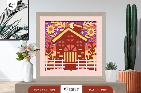Download Floral Spring Home 3D Shadow Box SVG - Premium Bundle