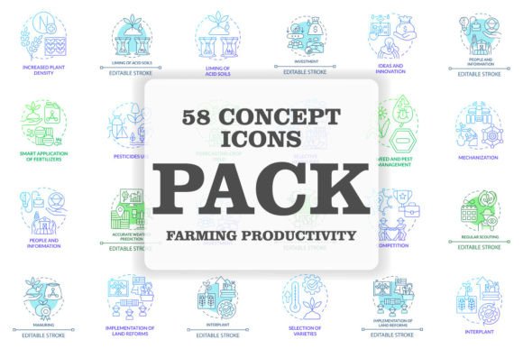 Download Farming Productivity Concept Icons Set - Premium Bundle
